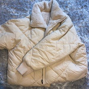American Eagle Cream Reversible Coat